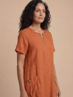 Women’s Zip Neck Pocket Mini Dress