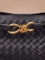 Women’s Woven Handbag with Braided Handle Detail