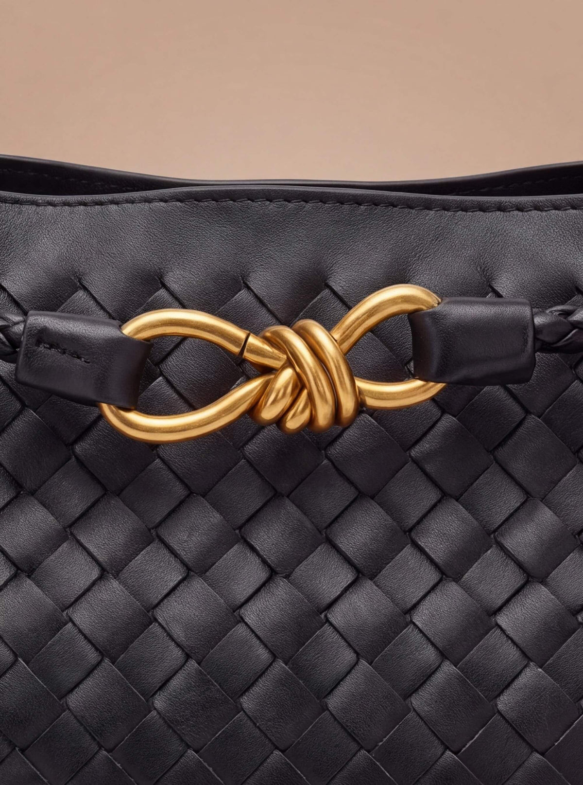 Women’s Woven Handbag with Braided Handle Detail