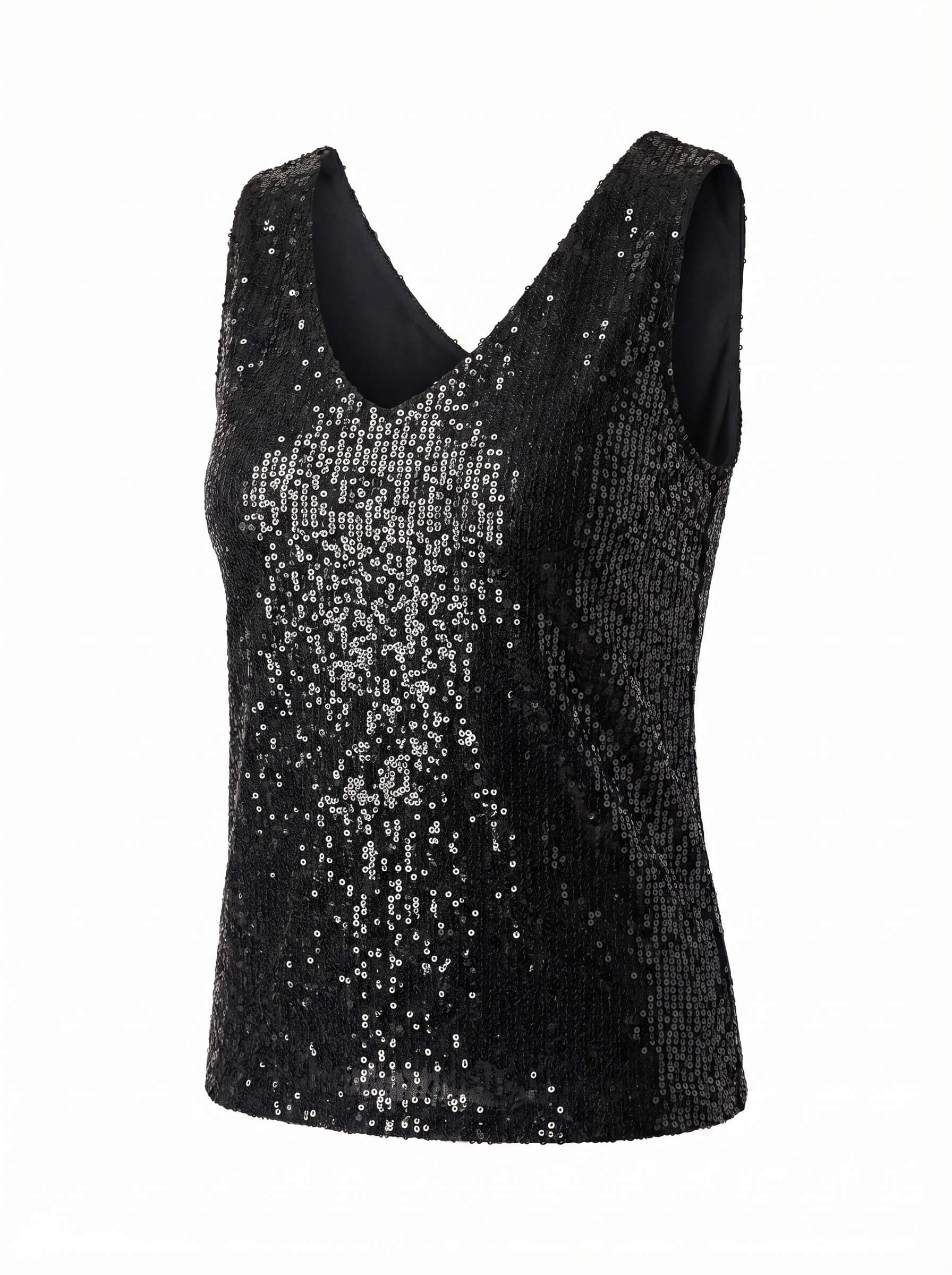 Women’s Sequined V-Neck Sleeveless Top