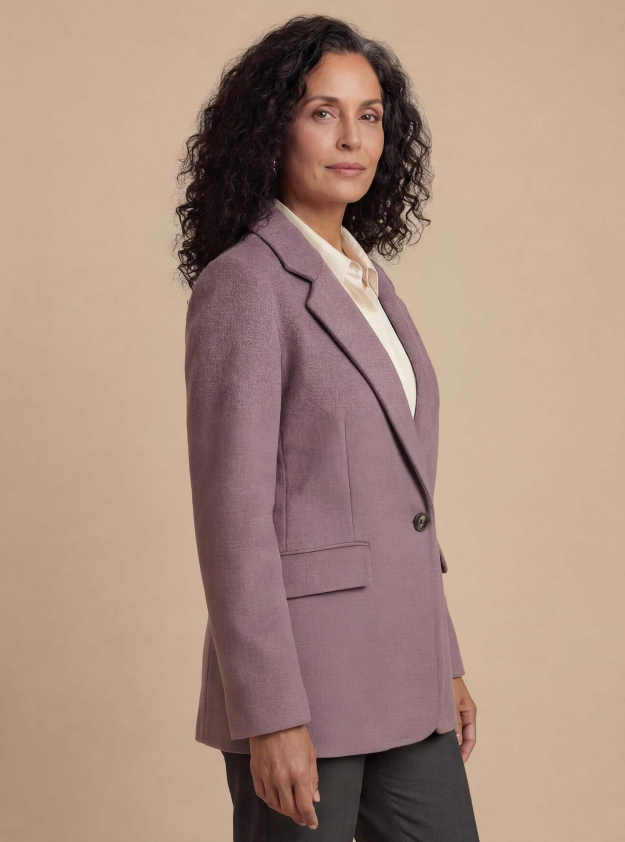 Women’s Jacket – Classic Lapel Long Sleeve Blazer