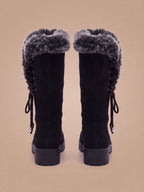 Women’s Knee-High Faux Fur Trim Boots