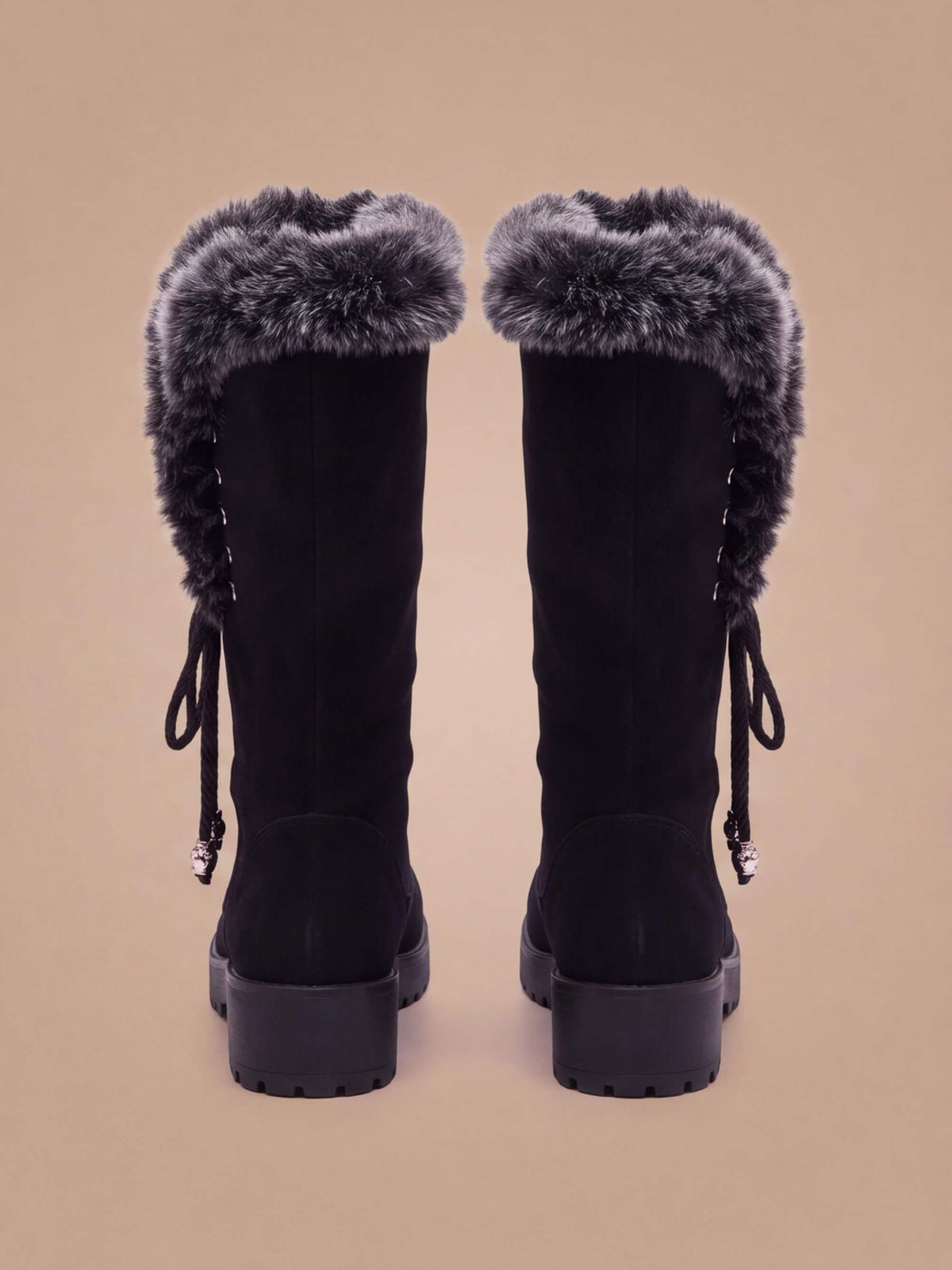 Women’s Knee-High Faux Fur Trim Boots