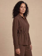Women’s Drawstring Shirt and Wide-Leg Trouser Set