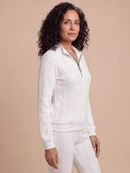 Women’s Textured Cable-Knit Half-Zip Sweatshirt
