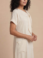 Women’s Bow Neck Pocket Maxi Dress