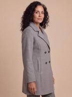 Women’s Double-Breasted Longline Coat with Wide Lapels