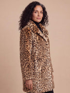 Women’s Leopard Print Faux Fur Coat