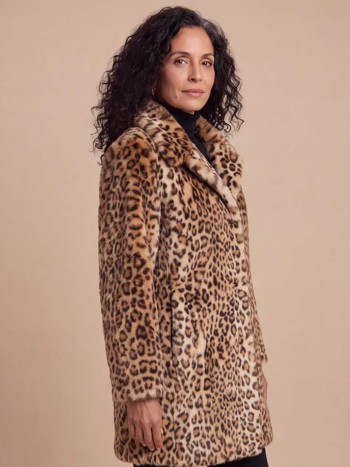 Women’s Leopard Print Faux Fur Coat