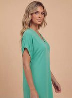 Women’s Elegant V-Neck Tummy-Hiding Dress