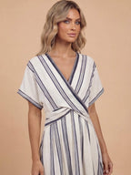Women’s Striped Wrap Maxi Dress