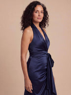 Women’s Halter Wrap Maxi Evening Dress