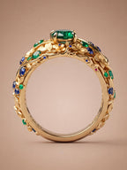 Women’s Floral Gemstone Statement Ring