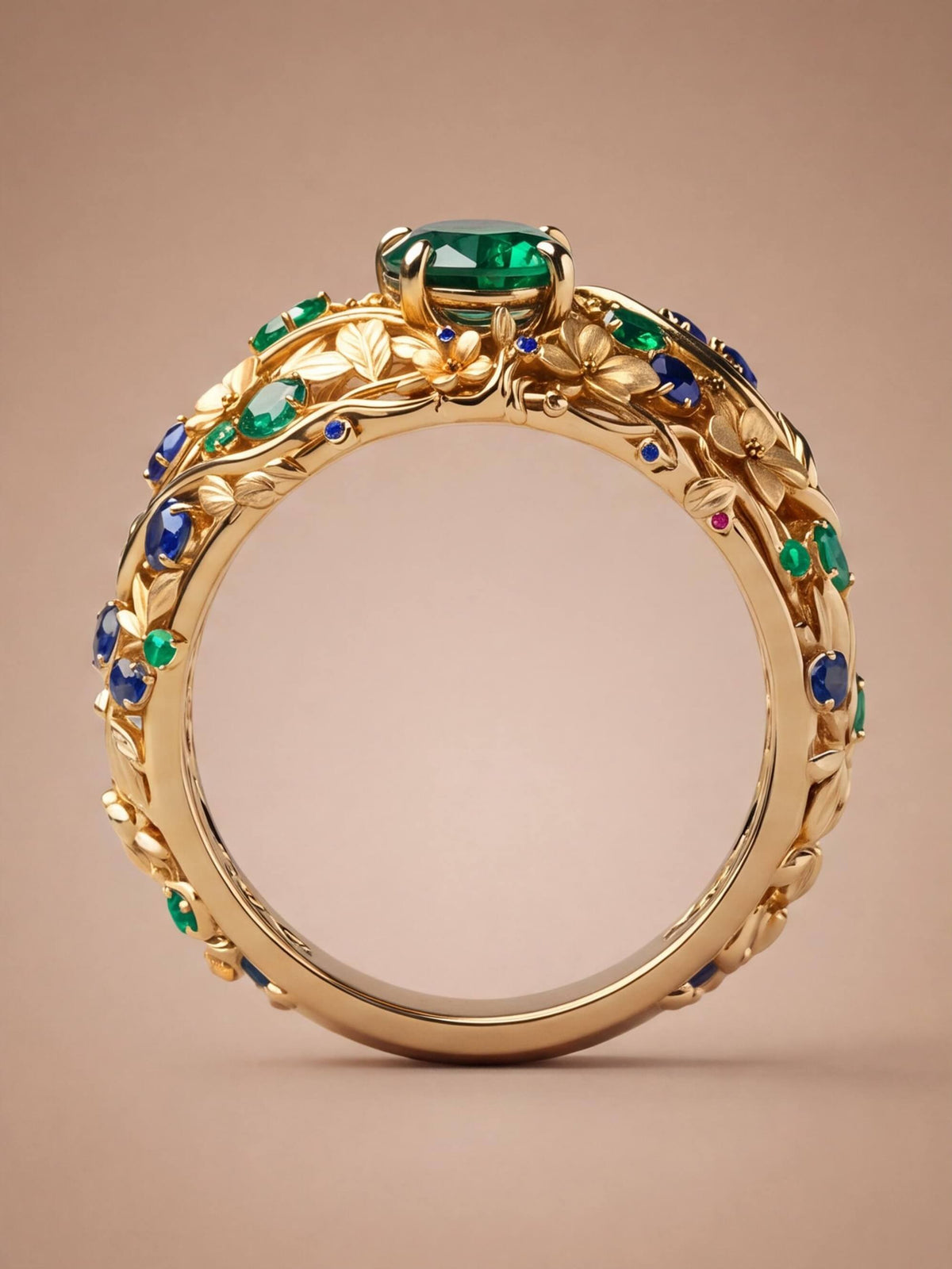 Women’s Floral Gemstone Statement Ring