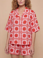 Women’s Geometric Print Shirt & Shorts Set