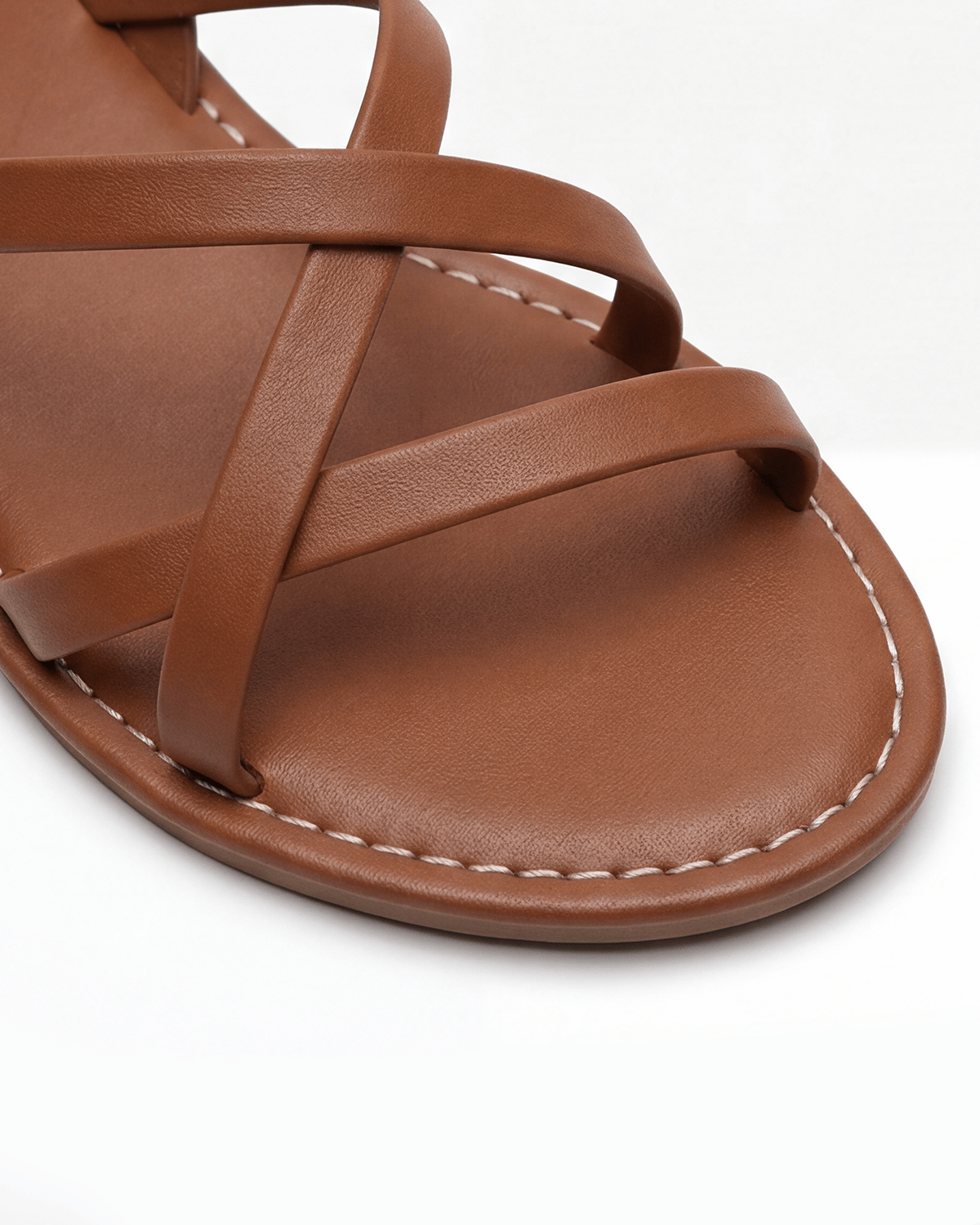 Women’s Flat Sandals- Crisscross Ankle-Strap