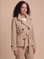 Women’s Belted Trench Coat with High Collar