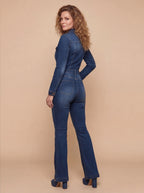 Women’s Flared Denim Jumpsuit – Retro Edge & Modern Urban Style