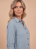 Women’s Top – Lightweight Long-Sleeve Relaxed Blouse