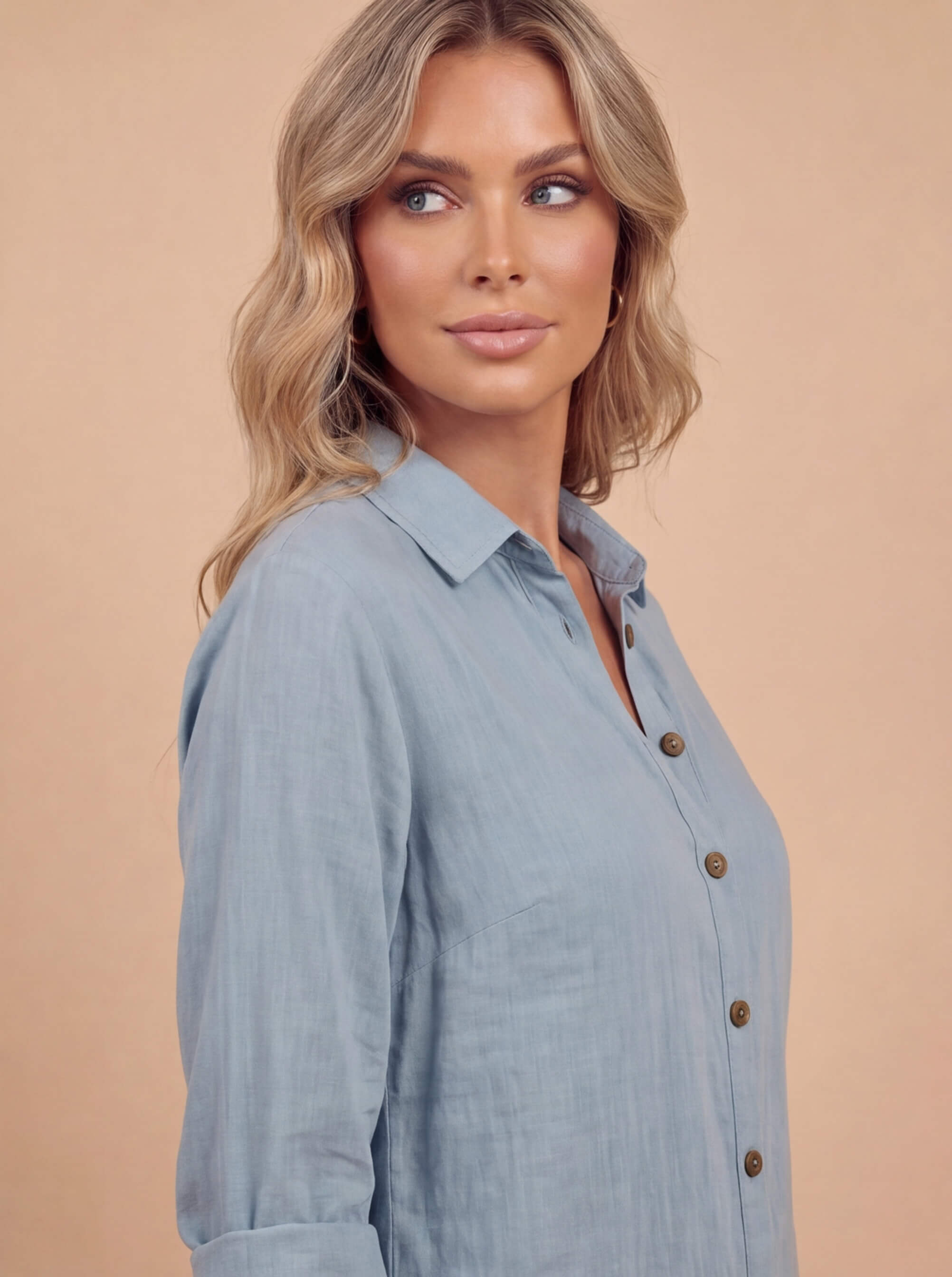 Women’s Top – Lightweight Long-Sleeve Relaxed Blouse