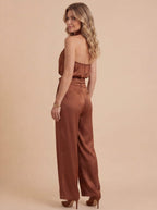 Women’s Set – One-Shoulder Top & Wide-Leg Pants