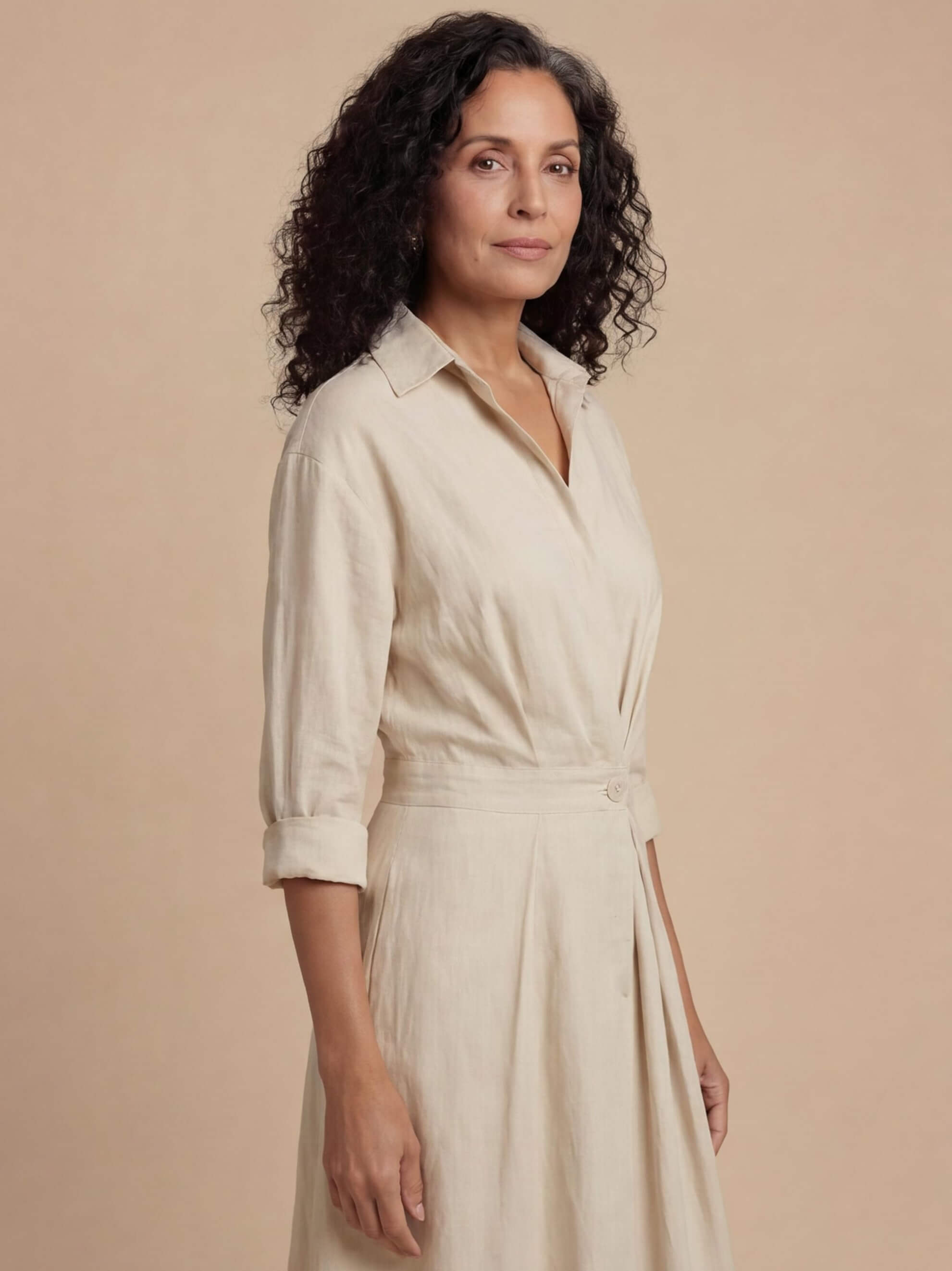 Women’s Tailored Shirt Dress – Flowing Silhouette & Timeless Elegance