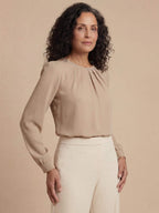 Women’s Pleated Blouse – Soft Draping & Elegant Everyday Style
