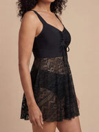 Women’s Lace-Look Skirted One-Piece Swimsuit