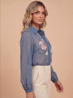 Women’s Top – Boho Floral Blouse