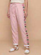 Women’s Floral Side Stripe Drawstring Trousers