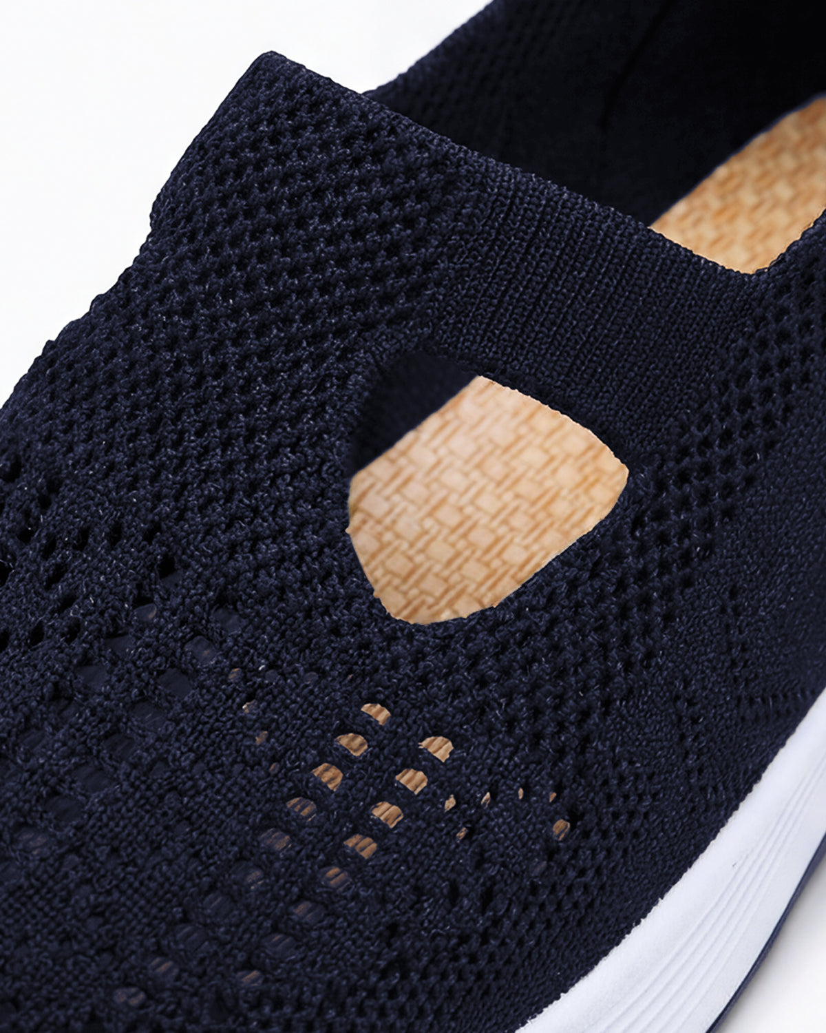 Women’s Casual Knit Slip-On Sneakers – Cutout Design