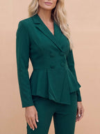 Claudia Peplum Suit – Green