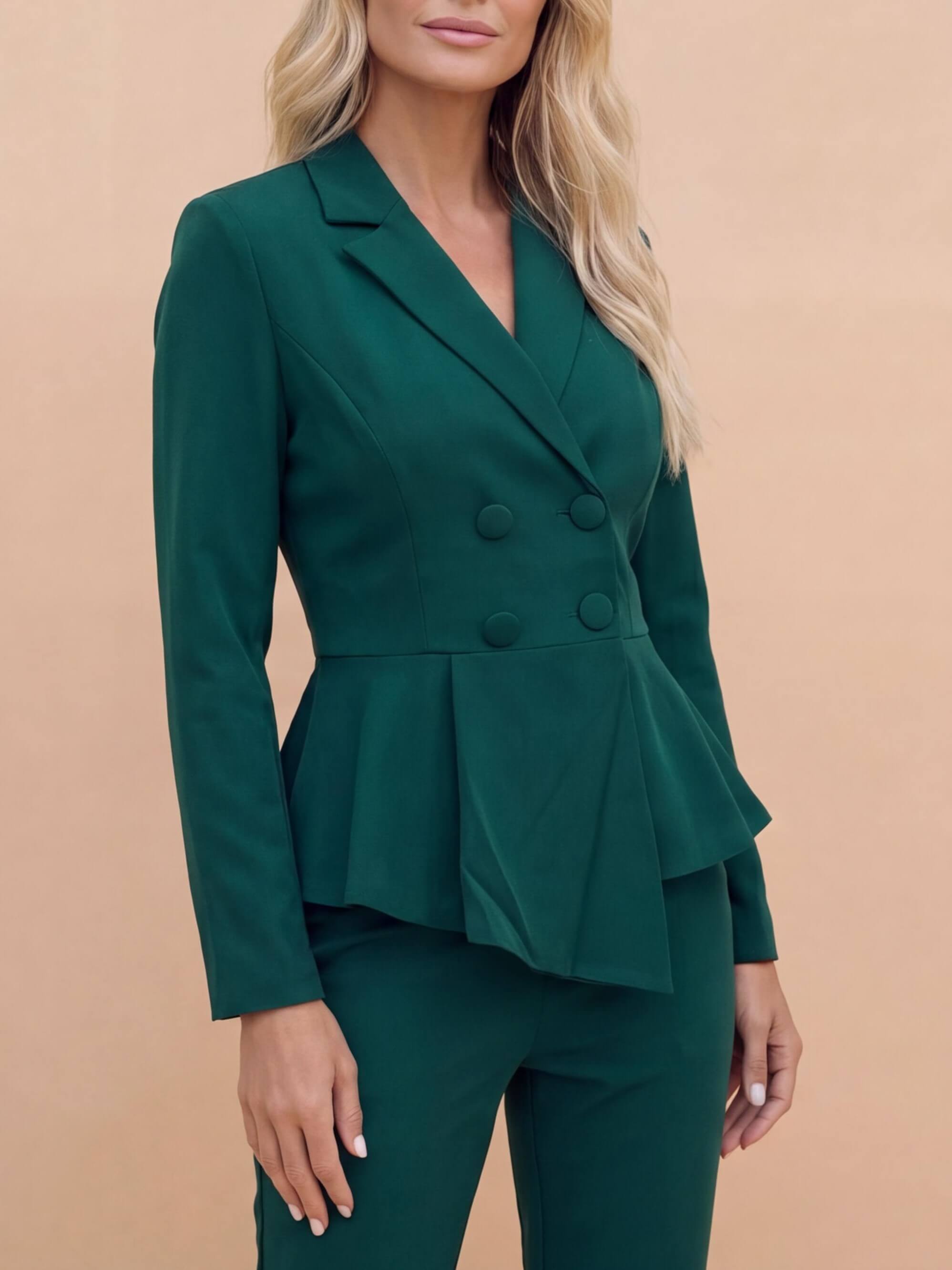 Claudia Peplum Suit – Green