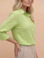 Women’s Relaxed Collared Button Detail Shirt