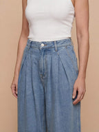 Women’s Wide-Leg Denim Trousers – Vintage Fit & Everyday Elegance