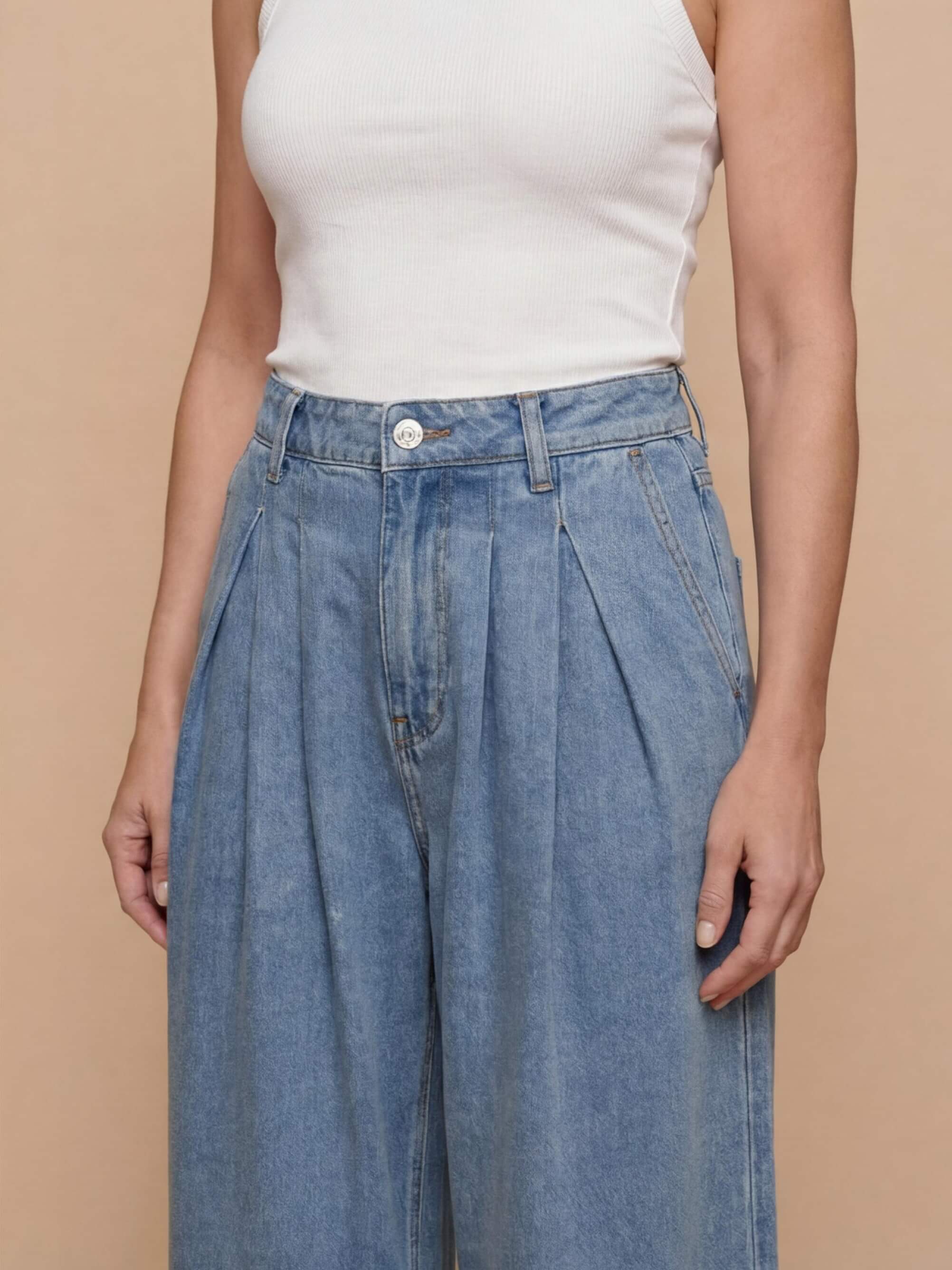 Women’s Wide-Leg Denim Trousers – Vintage Fit & Everyday Elegance