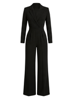 Women’s Jumpsuit – Tailored Long-Sleeve Wide-Leg Jumpsuit
