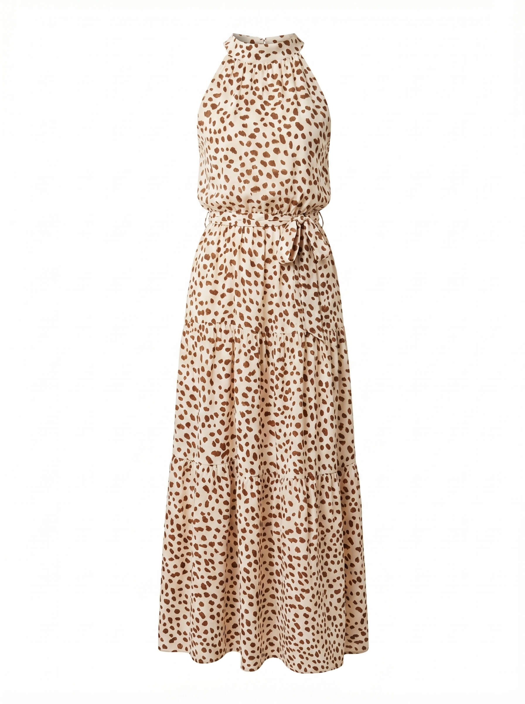 Women’s Dress – Halter Neck A-Line Maxi Dress