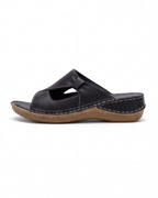 Women’s Contrast Stitching Cutout Slide Sandals