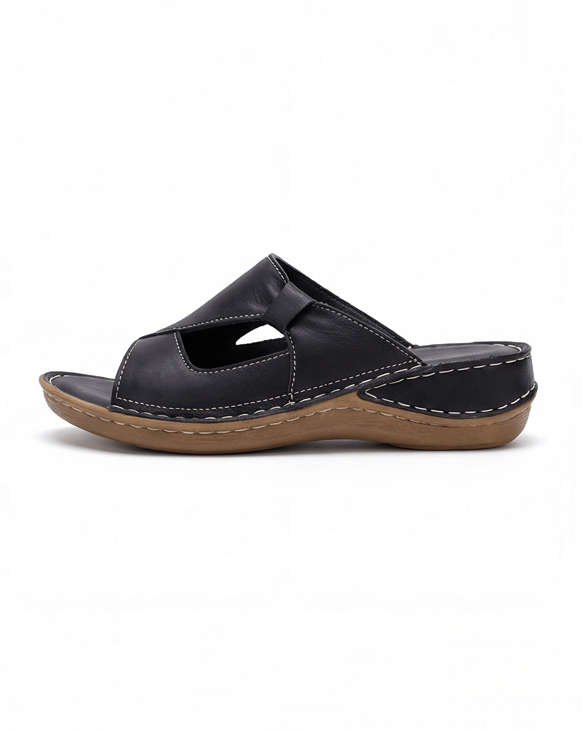 Women’s Contrast Stitching Cutout Slide Sandals