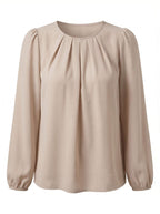Women’s Top – Pleated Puff Sleeve Blouse