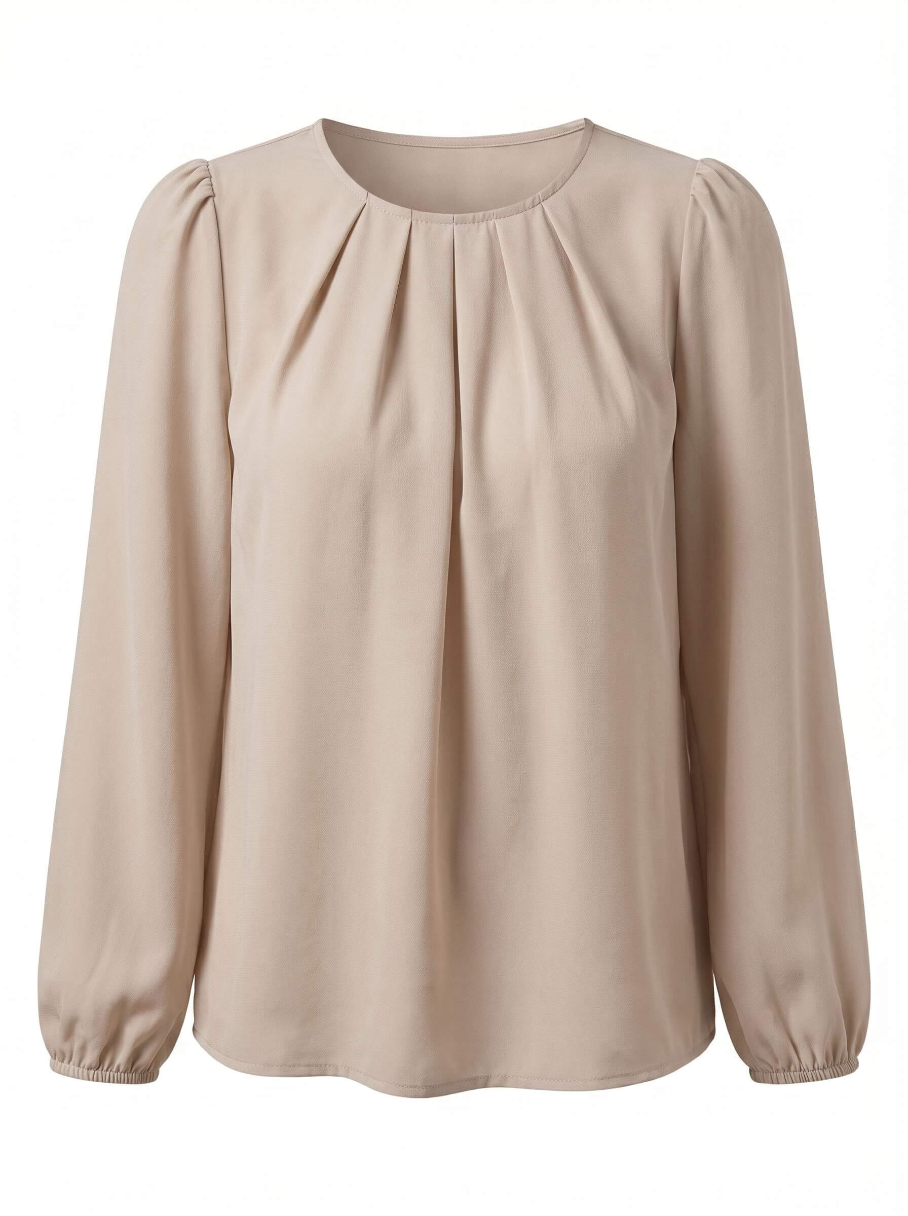 Women’s Top – Pleated Puff Sleeve Blouse