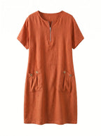 Women’s Zip Neck Pocket Mini Dress