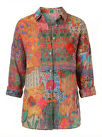 Women’s Floral Cotton Button-Up Shirt