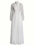 Women’s Button Front Pleated Maxi Shirt Dress