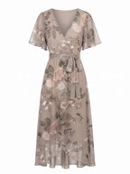 Women’s Floral V-Neck Midi Dress