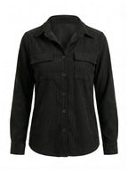 Women’s Corduroy Button Shirt – Classic Collar & Structured Casual Fit