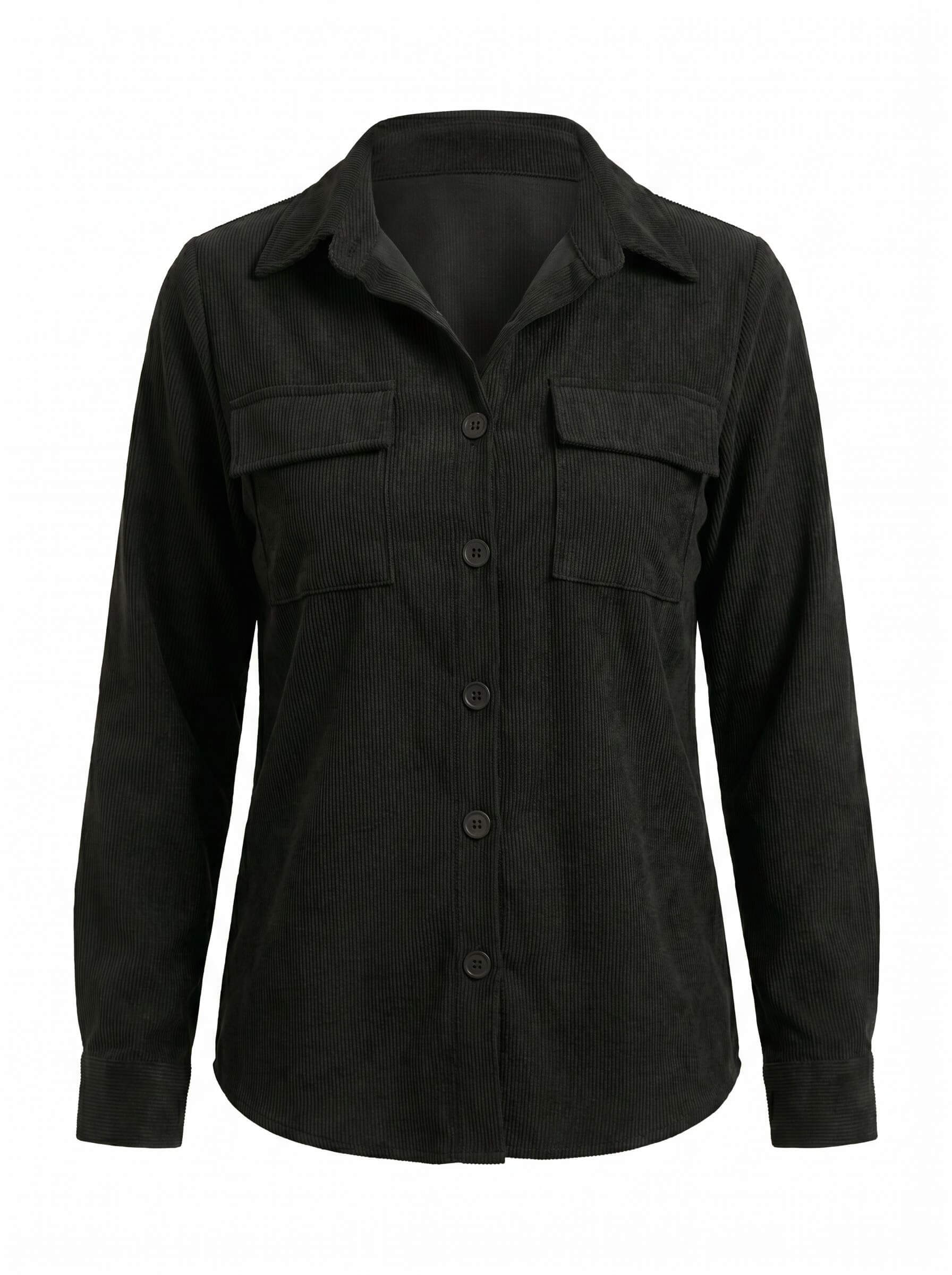 Women’s Corduroy Button Shirt – Classic Collar & Structured Casual Fit