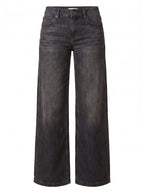 Women's wide-leg jeans with ripped details