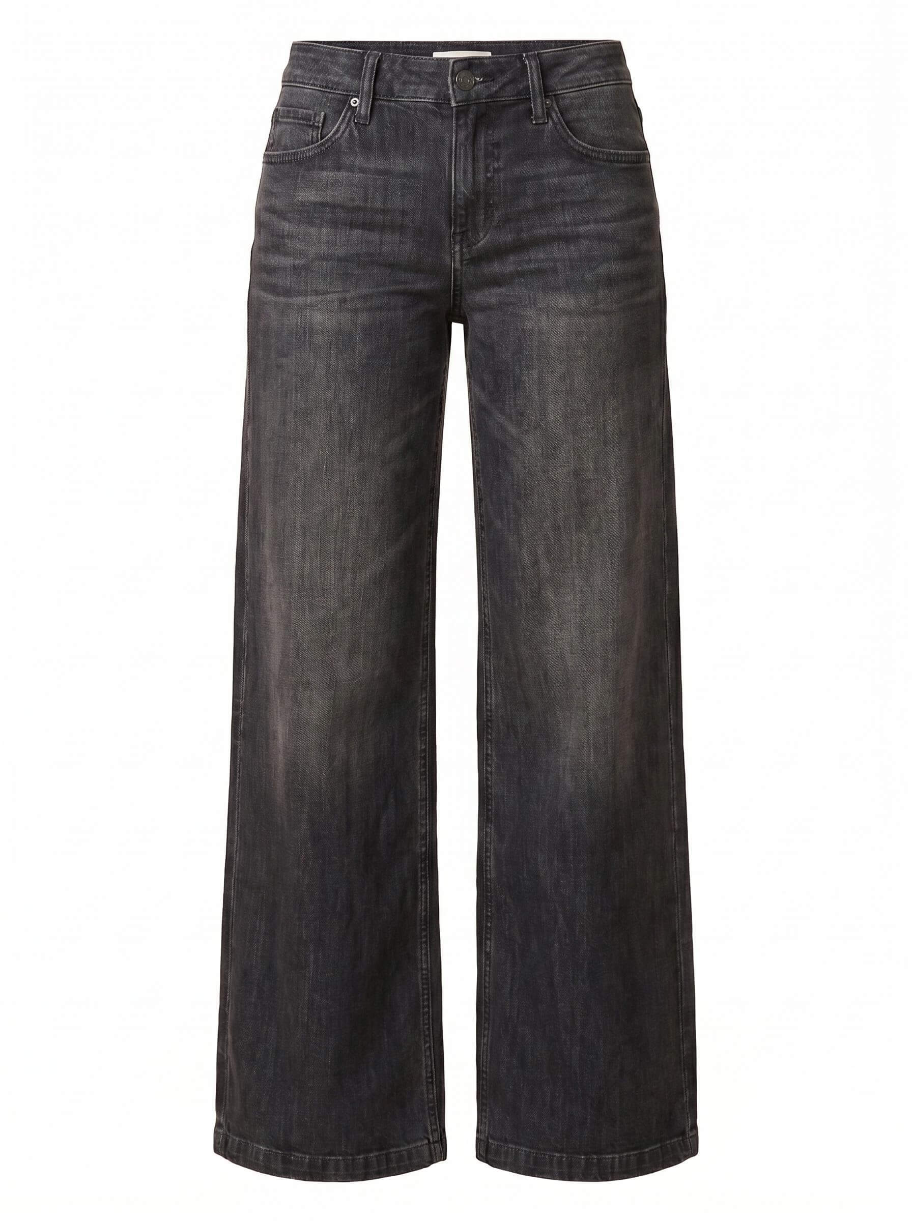 Women's wide-leg jeans with ripped details